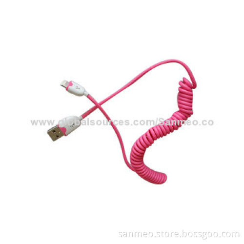 Data Round/USB Cable for iPhone 4/4S/5/5S, 1m Length, Al Shielding